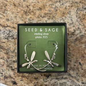 Seed & Sage Silver Dragonfly Earrings